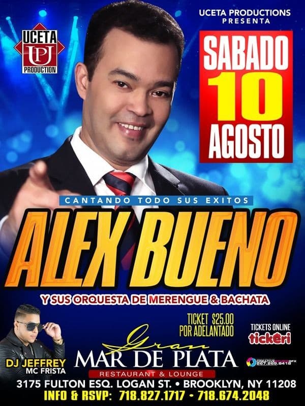 Event - Alex Bueno en Concierto en Brooklyn,NY - Brooklyn, New York - August 10, 2019 | concert tickets