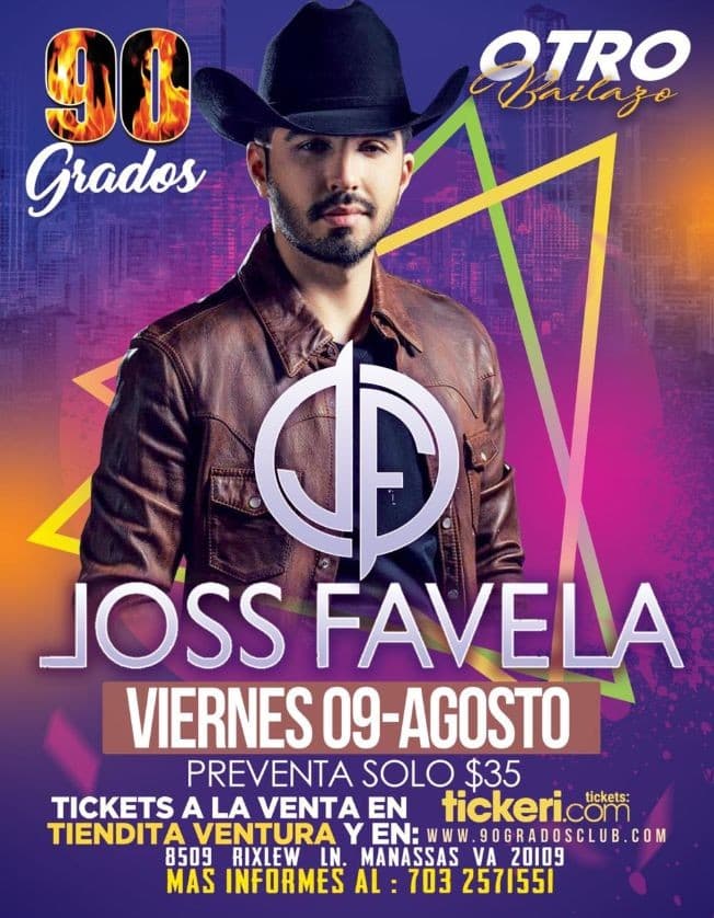 Event - Joss Favela En Manassas,VA - Manassas, Virginia - August 9, 2019 | concert tickets