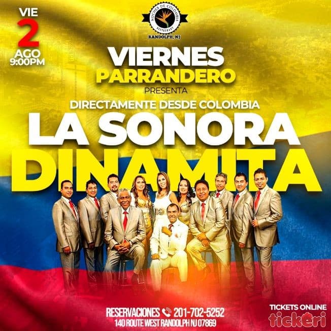 Event - DIRECTAMENTE DESDE COLOMBIA LA SONORA DINAMITA - Randolph, New Jersey - August 2, 2019 | concert tickets