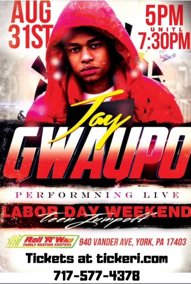 Event - jay gwuapo live skate night - York, Pennsylvania - August 31, 2019 | concert tickets