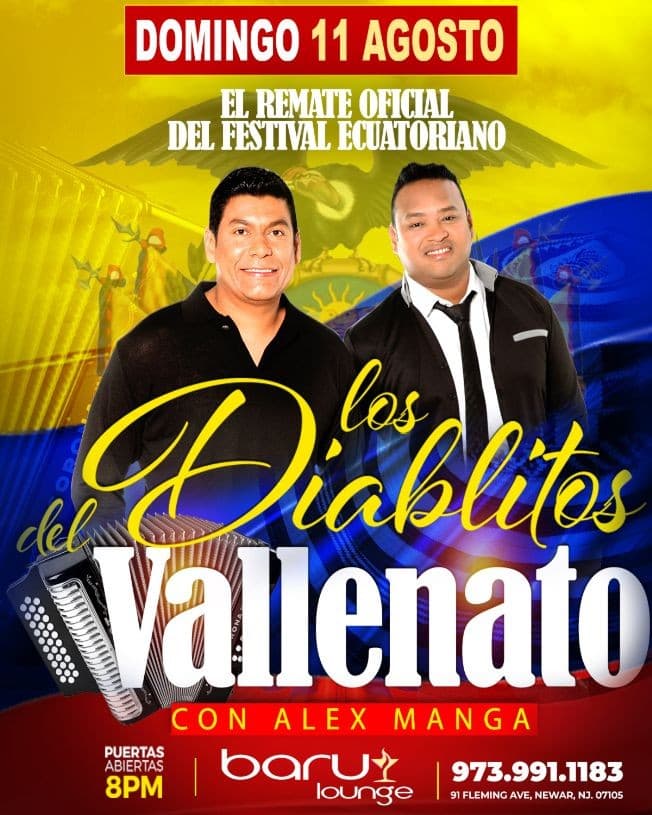 Event - LOS DIABLITOS DEL VALLENATO CON ALEX MANGA - Newark, New Jersey - August 11, 2019 | concert tickets