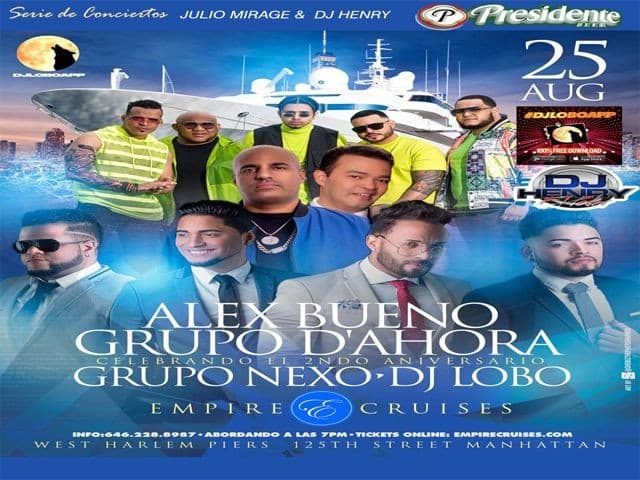 Event - ALEX BUENO, EL GRUPO DE AHORA, GRUPO NEXO PARA BOLETOS VIP 646.228.8987 - New York, New York - August 25, 2019 | concert tickets