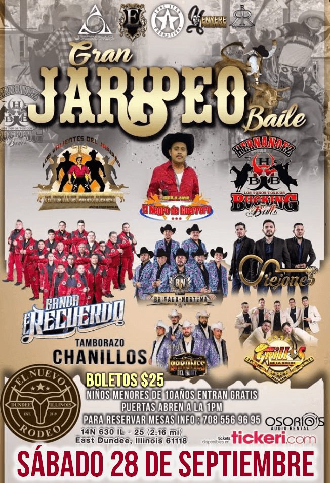 Event - EL GRAN JARIPEO BAILE EN EL NUEVO RODEO DE EAST DUNDEE, IL-NEW DATE CANCELED - Dundee Township, Illinois - September 28, 2019 | concert tickets