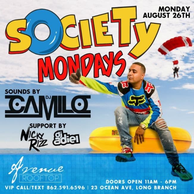 Event - Society Mondays DJ Camilo Live At Avenue - Long Brunch, New Jersey - August 26, 2019 | concert tickets