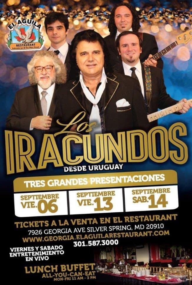 Event - Los Iracundos Desde Uruguay En Silver Spring,MD - Silver Spring, Maryland - September 13, 2019 | concert tickets