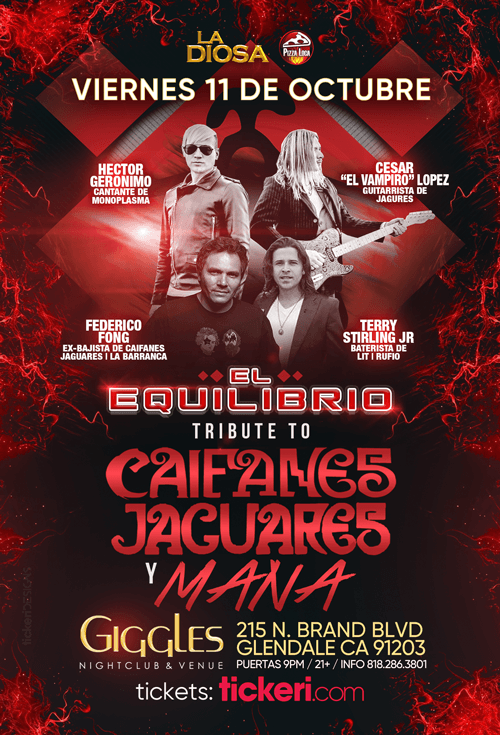 Event - TRIBUTO A CAIFANES, JAGUARES Y MANA EN LOS ANGELES - Glendale, California - October 11, 2019 | concert tickets