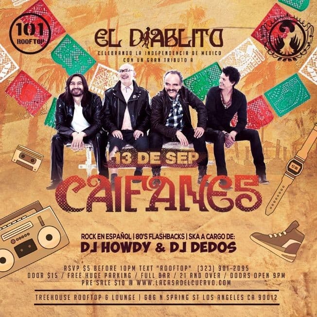 Event - CAIFANES. EL DIABLITO TRIBUTO EN VIVO DESDE MEXICO. 80'S & ROCK EN ESPANOL NIGHT - Los Angeles, California - September 13, 2019 | concert tickets