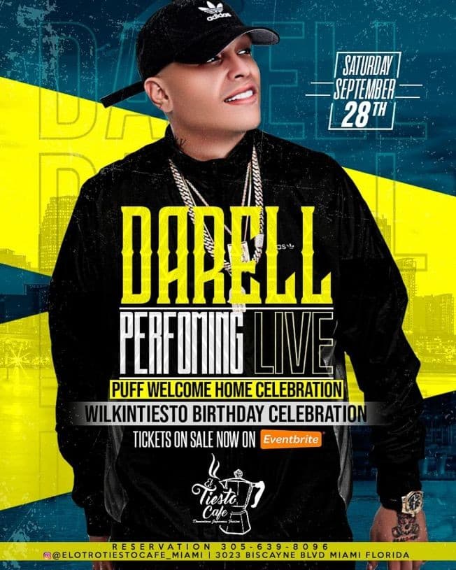 Event - Darell Live At El Otro Tiesto Cafe - Miami, Florida - September 28, 2019 | concert tickets