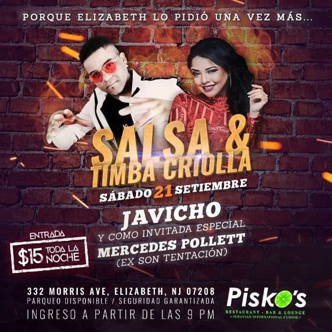 Event - SALSA PERUVIAN - Elizabeth, New Jersey - September 21, 2019 | concert tickets