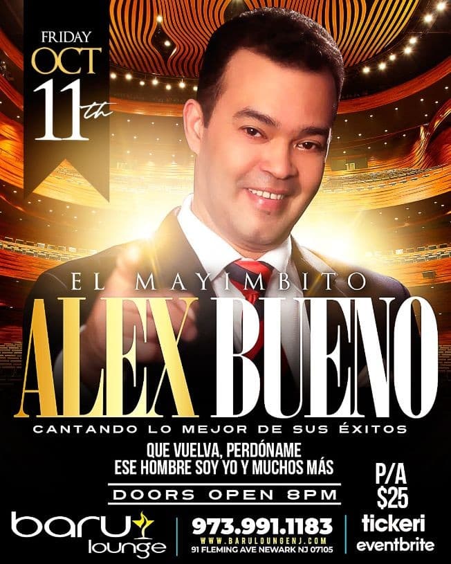 Event - ALEX BUENO - Newark, New Jersey - October 11, 2019 | concert tickets