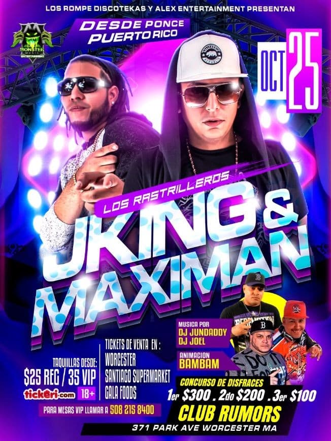 Event - J king & Maximan En  Concierto En Worcester,MA - Worcester, Massachusetts - October 25, 2019 | concert tickets