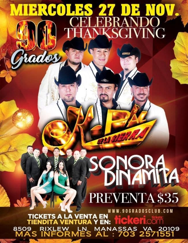 Event - K-Paz de La Sierra & La Sonora en Manassas,VA - Manassas, Virginia - November 27, 2019 | concert tickets