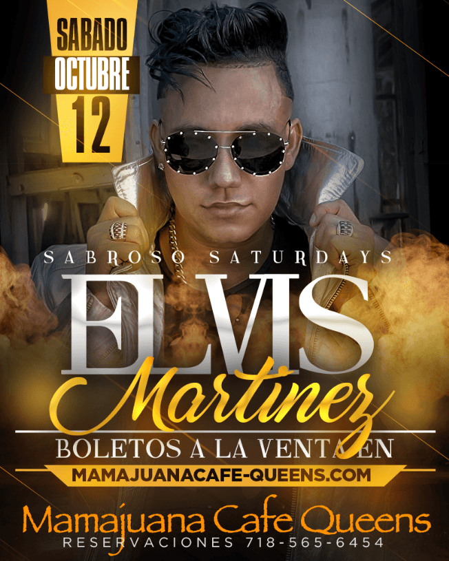 Event - Elvis Martinez en Mamajuana Cafe Queens,NY - Queens, New York - October 12, 2019 | concert tickets