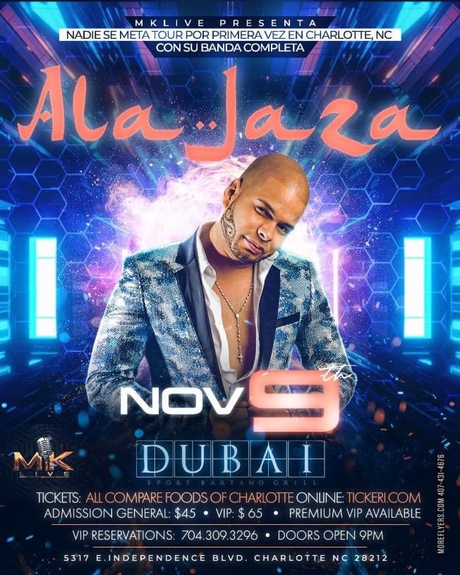 Event - Ala Jaza en Charlotte,NC CANCELED - Charlotte, North Carolina - November 9, 2019 | concert tickets