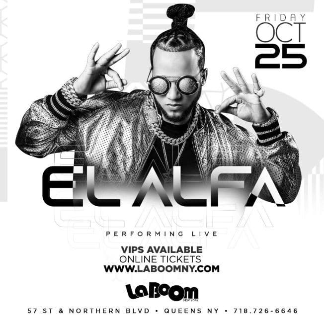 Event - EL ALFA LIVE  PERFORMANCE CONCERT AT  LA BOOM | NEW YORK - Queens, New York - October 25, 2019 | concert tickets