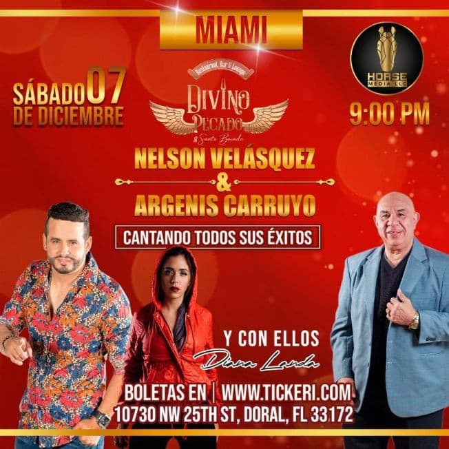 Event - Argenis Carruyo, Jose Luis Carrascal + Diana Landa - Doral, Florida - December 7, 2019 | concert tickets