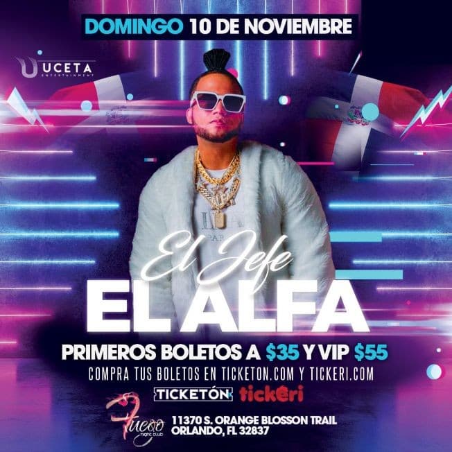 Event - El Alfa en Orlando - Orlando, Florida - November 10, 2019 | concert tickets