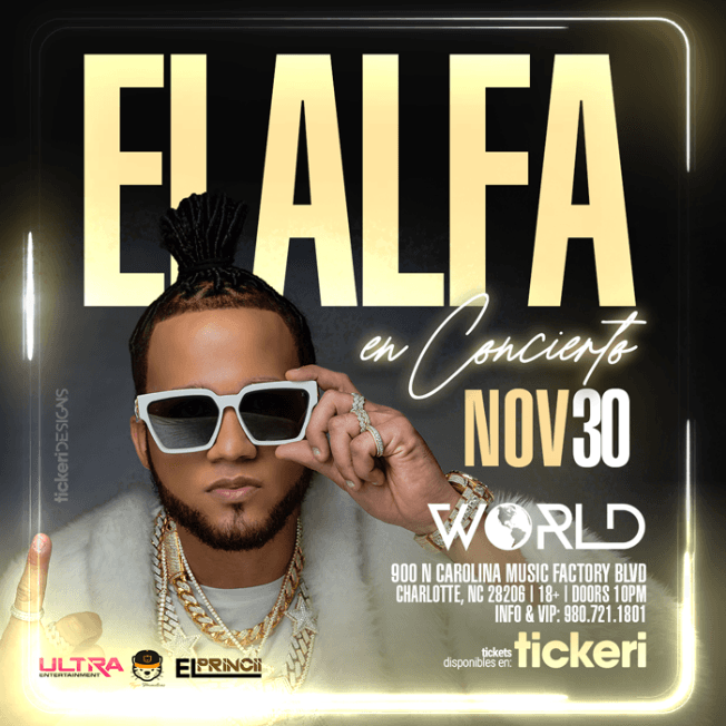 Event - EL ALFA "El Animal" Usa Tour - Charlotte NC - Charlotte, North Carolina - November 30, 2019 | concert tickets