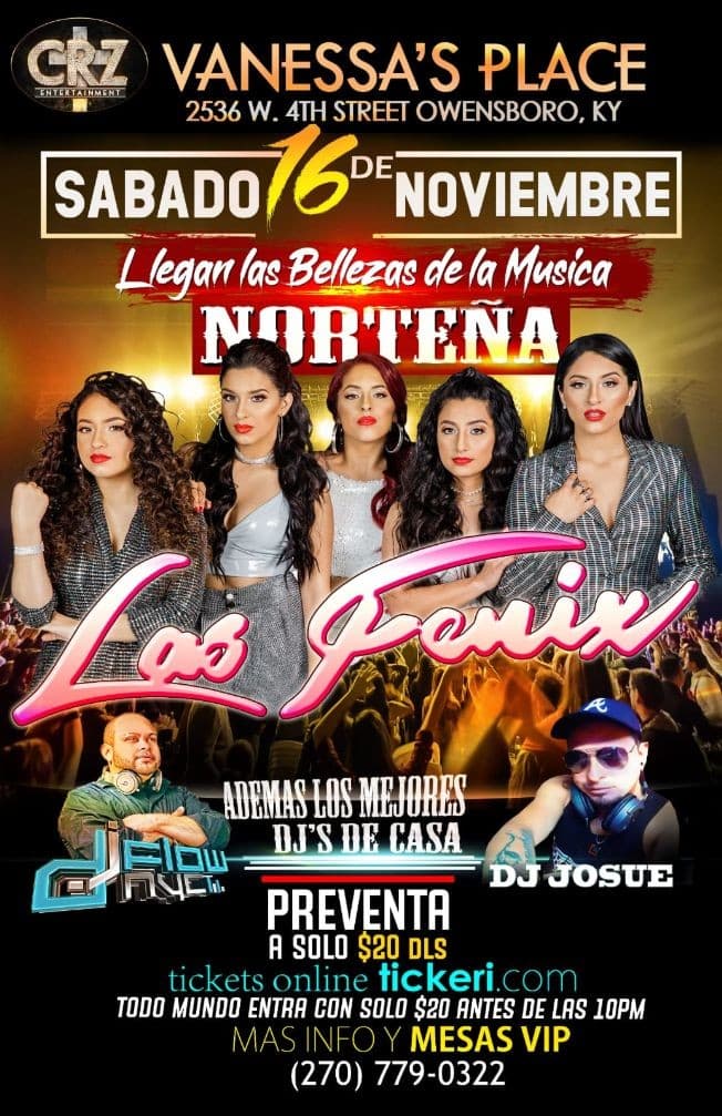 Event - Las Fenix en Owensboro,KY - Owensboro, Kentucky - November 16, 2019 | concert tickets