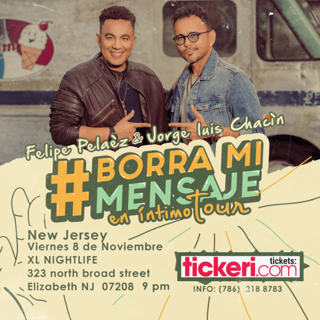 Event - Felipe Pelaez & Jorge Luis Chacin En Concierto En New Jersey CANCELED - Elizabeth, New Jersey - November 8, 2019 | concert tickets