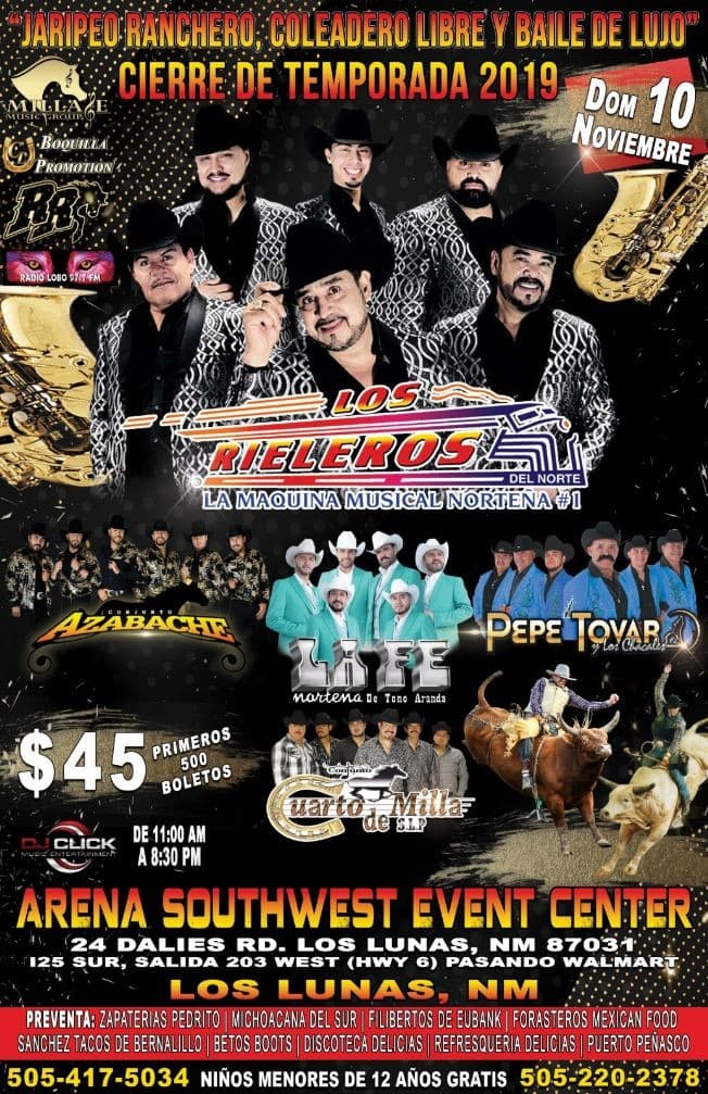 Event - Los Rieleros Del Norte - Los Lunas, New Mexico - November 10, 2019 | concert tickets