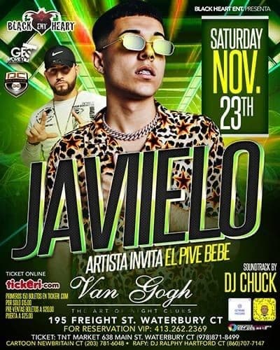 Event - Javiielo Nov 23 At Club Van Gogh Waterbury CT - WaterBury, Connecticut - November 23, 2019 | concert tickets