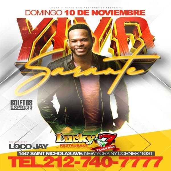 Event - YIYO SARANTE EN CONCIERTO BAILABLE - New York, New York - November 10, 2019 | concert tickets