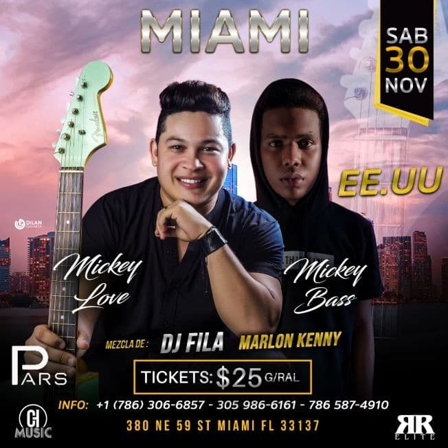 Event - Mickey Love & Mickey Bass En Miami,FL - Miami, Florida - November 30, 2019 | concert tickets