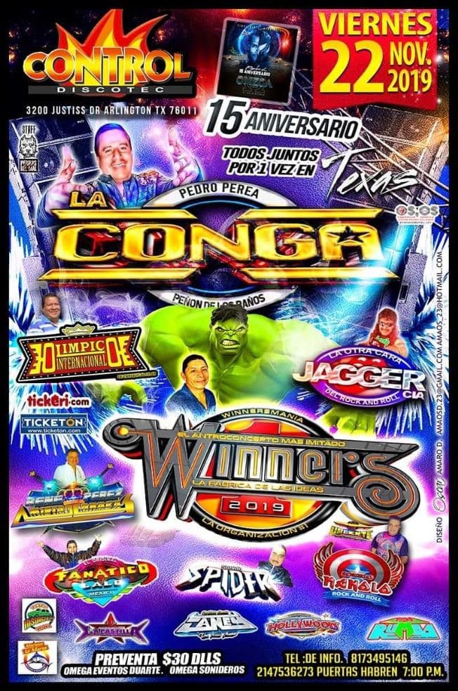 Event - Sonido La Conga,Sonido Winners y Mas En Arlington,TX - Arlington, Texas - November 22, 2019 | concert tickets