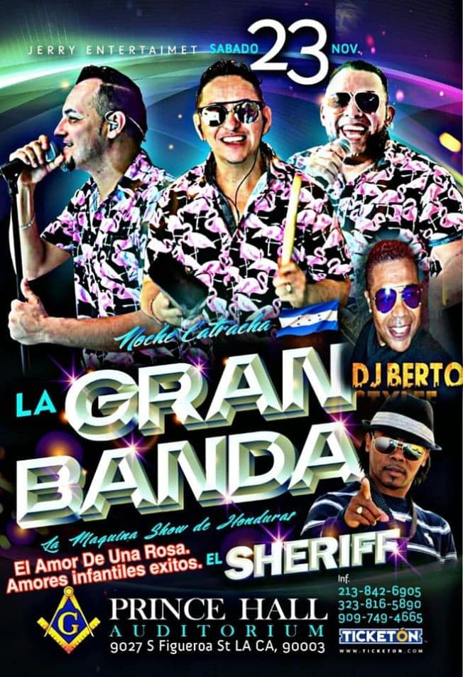 Event - LA GRAN BANDA/ EL SHERIFF SAB 23 NOV PRINCE HALL - Los Angeles, California - November 23, 2019 | concert tickets