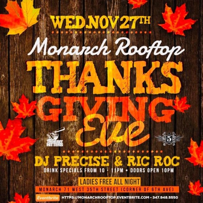 Event - Thanksgiving Eve Rooftop Party - New York, New York - November 27, 2019 | concert tickets