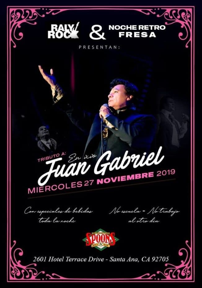 Event - TRIBUTO A JUAN GABRIEL EN VIVO POR JUAN GABRIELISIMO - Santa Ana, California - November 27, 2019 | concert tickets