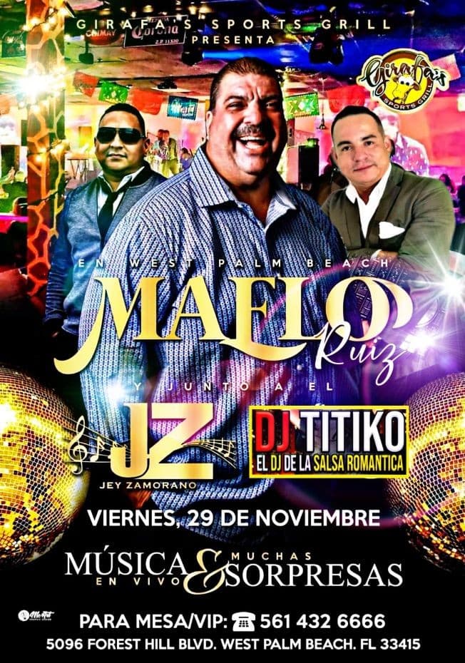 Event - MAELO RUIZ en West Palm Beach - West Palm Beach, Florida - November 29, 2019 | concert tickets