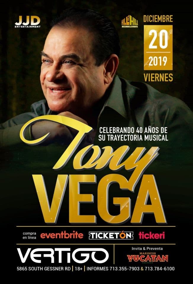 Event - Tony Vega en Houston,TX - Houston, Texas - December 20, 2019 | concert tickets