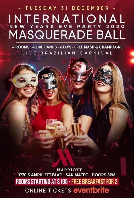 Event - International New Years Eve Masquerade Ball 2020 - Foster City, California - December 31, 2019 | concert tickets