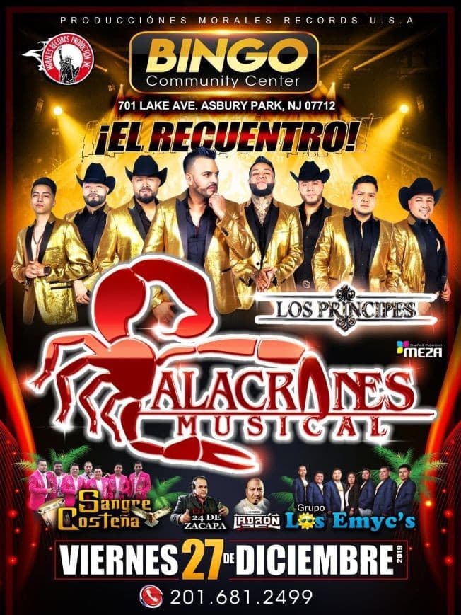 Event - Alacranes Musical,Los Principes y Mas En Asbury Park,NJ - Asbury Rark, New Jersey - December 27, 2019 | concert tickets