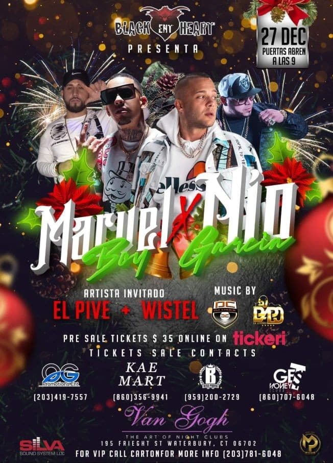 Event - Nio Garcia & Marvel Boy & El Pive & Wistel - WaterBury, Connecticut - December 27, 2019 | concert tickets