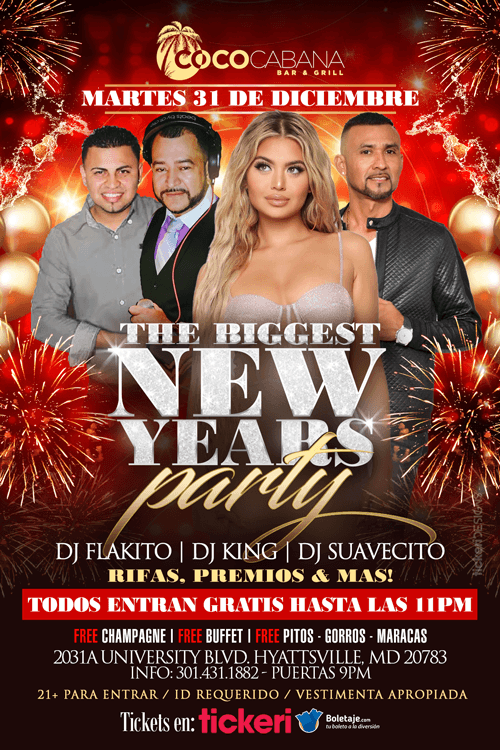 Event - The Biggest New Years Party esta en Cococabana! - Adelphi, Maryland - December 31, 2019 | concert tickets