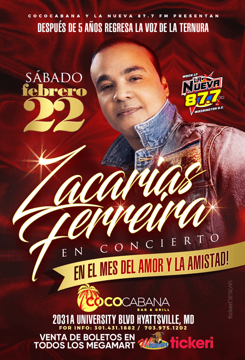 Event - Zacarias Ferreira en Maryland - Adelphi, Maryland - February 22, 2020 | concert tickets