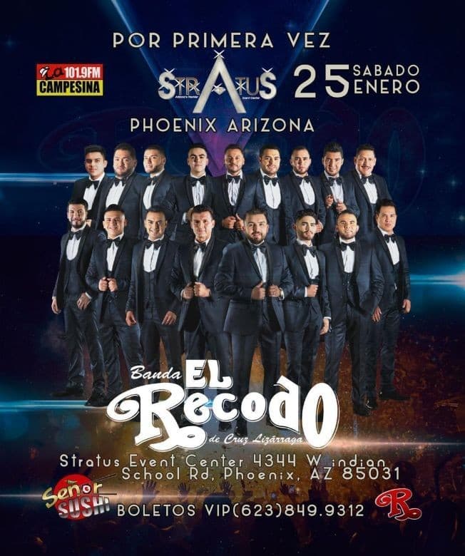 Event - BANDA EL RECODO En Phoenix,AZ - Phoenix, Arizona - January 25, 2020 | concert tickets