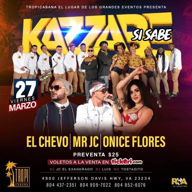 Event - Kazzabe, Chevo, Mr Jc, Onice - Richmond, VA (Sei Sei Bei, Gira USA) - Richmond, Virginia - March 27, 2020 | concert tickets