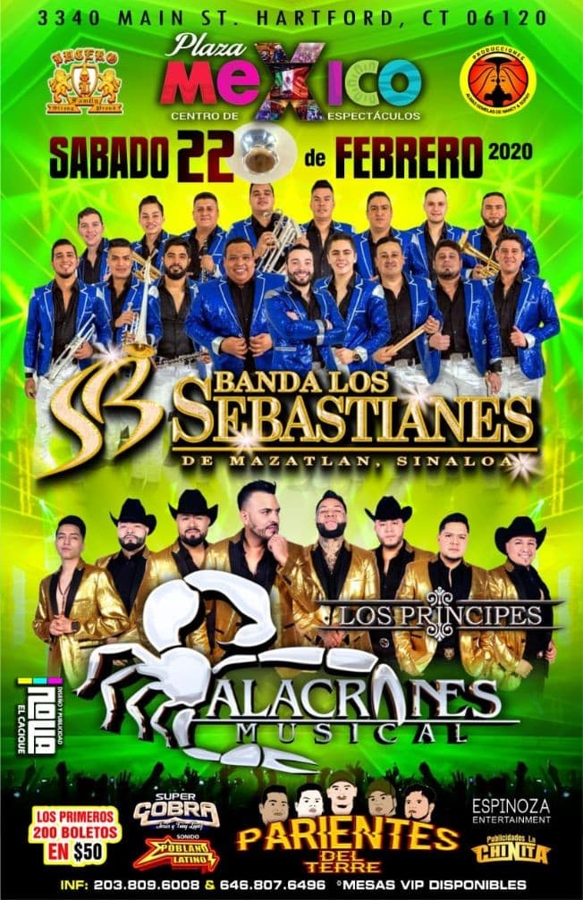 Event - Banda Los Sebastianes De Mazatlan Sinaloa En Hartford,CT - Hartford, Connecticut - February 22, 2020 | concert tickets