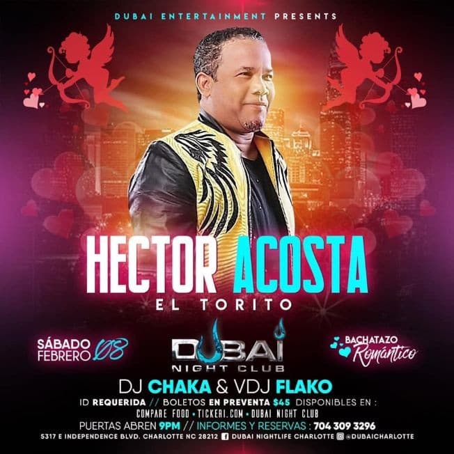 Event - El Torito "En Concierto" Sabado 8 de Febrero 2020 @ Dubai Nightclub - Charlotte, North Carolina - February 8, 2020 | concert tickets