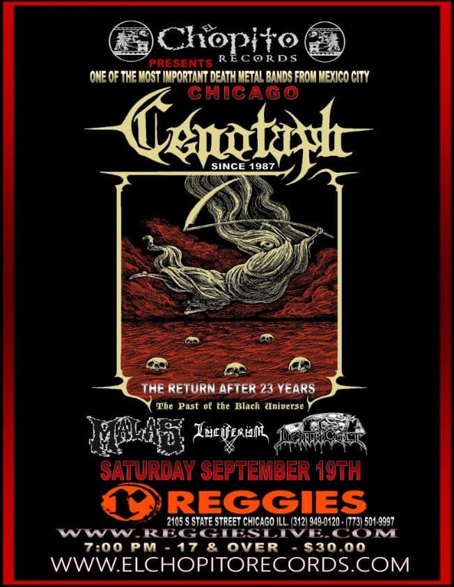 Event - La banda Mexicana mas importante de Death Metal: "Cenotaph" en Vivo! - Chicago, Illinois - September 19, 2020 | concert tickets