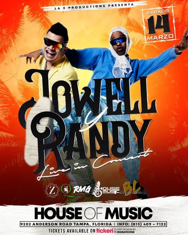 Event - Jowell Y Randy En Vivo CONFIRMED - Tampa, Florida - March 14, 2020 | concert tickets