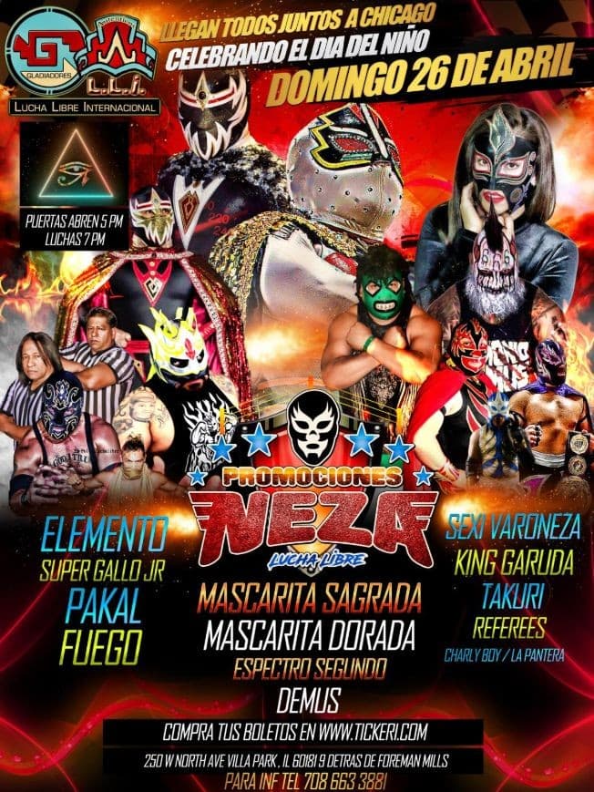 Event - Lucha Libre Con Mascarita Sagrada,Mascarita Dorada y Mas En Villa Park,IL - Villa Park, Illinois - April 26, 2020 | concert tickets