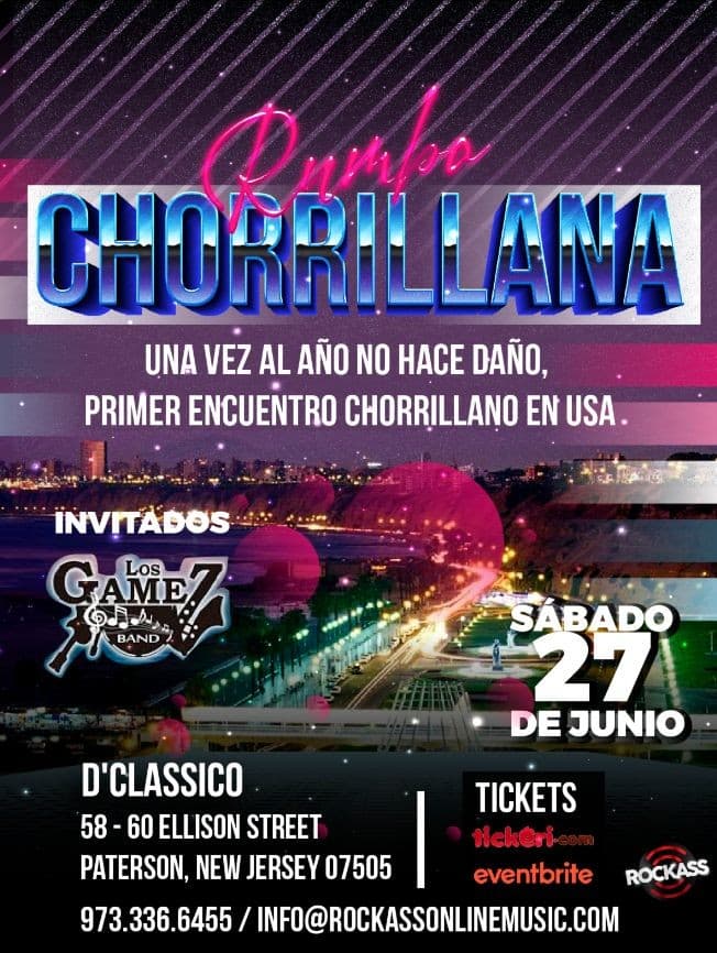 Event - La gran Rumba chorrillana en USA - Paterson, New Jersey - June 27, 2020 | concert tickets