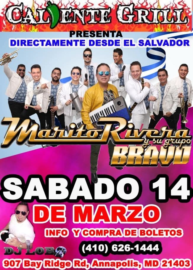 Event - Marito Rivera y Su Grupo Bravo En Annapolis,MD - Annapolis, Maryland - March 14, 2020 | concert tickets