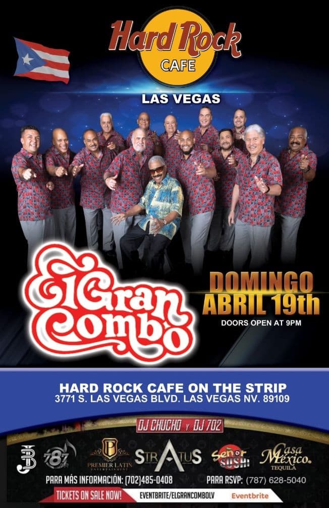 Event - EL GRAN COMBO - Las Vegas, Nevada - April 19, 2020 | concert tickets