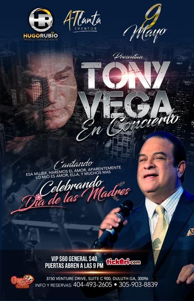 Event - Tony Vega en Atlanta  CANCELED - Duluth, Georgia - May 9, 2020 | concert tickets